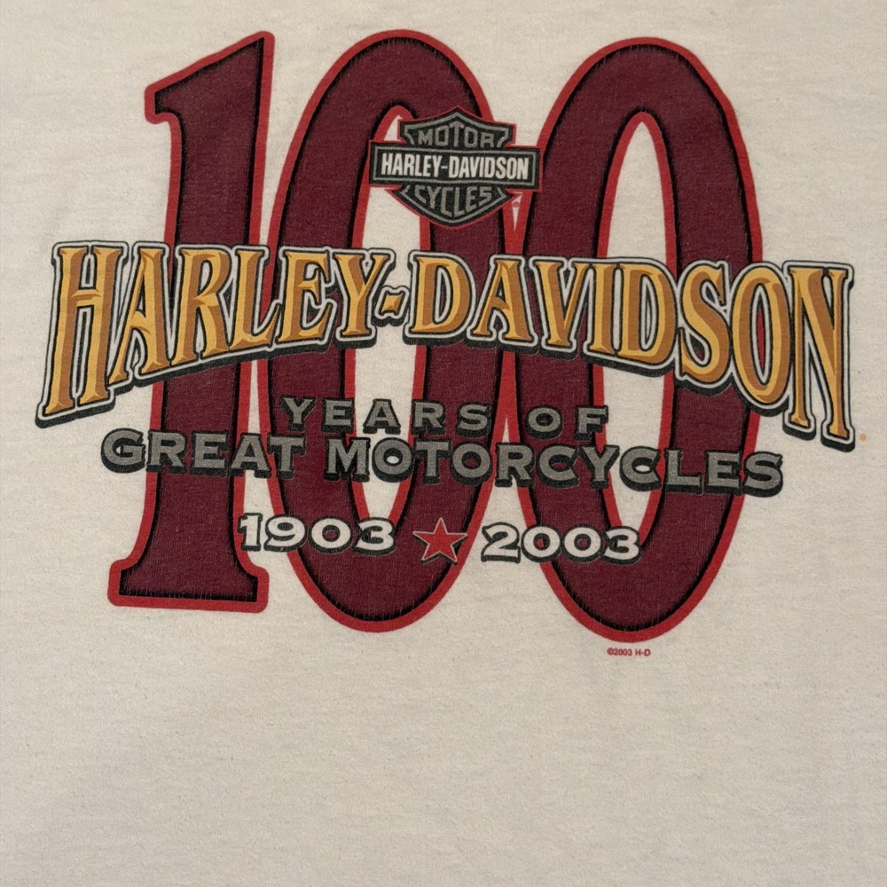 HARLEY DAVIDSON 100 Years of Great Motorcycles Milwaukee Mens Size XL - Picture 2 of 7